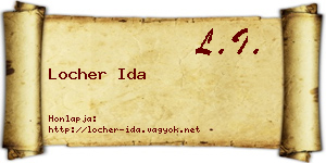 Locher Ida névjegykártya